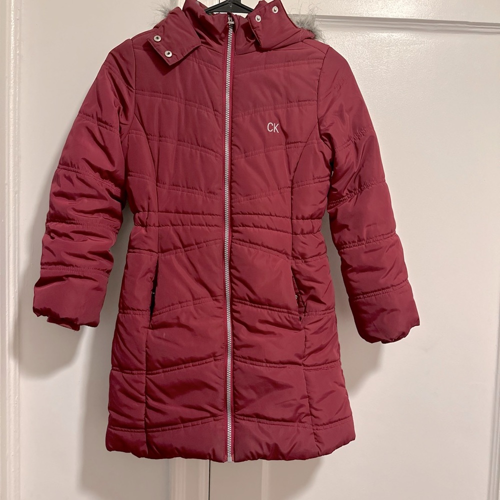 Girls cute winter fleece lined jacket size 8/10